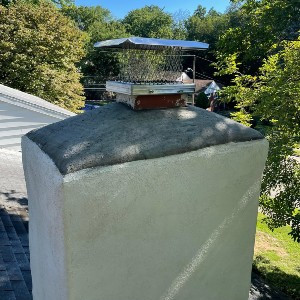 Newly restuccoed chimney(1)