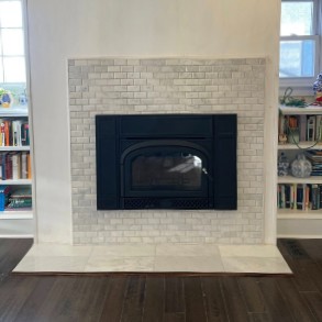 New Vermont Castings wood stove in Delaware County home installed by chimney experts.